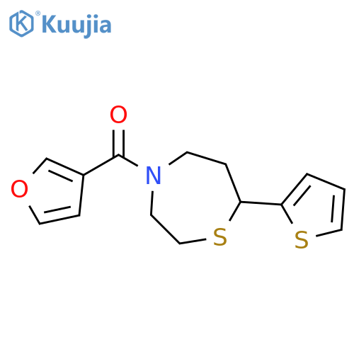 4-(furan-3-carbonyl)-7-(thiophen-2-yl)-1,4-thiazepane structure