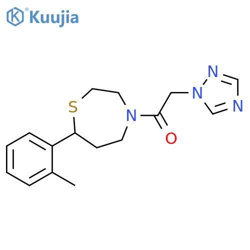 1-[7-(2-methylphenyl)-1,4-thiazepan-4-yl]-2-(1H-1,2,4-triazol-1-yl)ethan-1-one structure