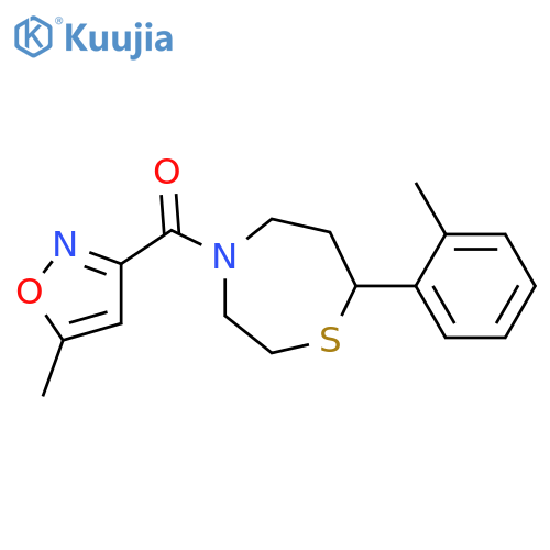 4-(5-methyl-1,2-oxazole-3-carbonyl)-7-(2-methylphenyl)-1,4-thiazepane structure