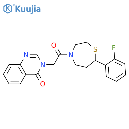 3-{2-[7-(2-fluorophenyl)-1,4-thiazepan-4-yl]-2-oxoethyl}-3,4-dihydroquinazolin-4-one structure