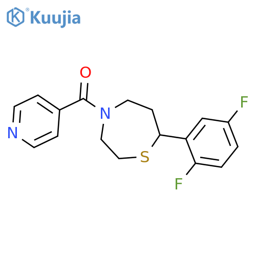 7-(2,5-difluorophenyl)-4-(pyridine-4-carbonyl)-1,4-thiazepane structure