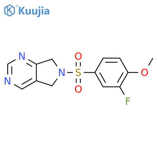 6-(3-fluoro-4-methoxybenzenesulfonyl)-5H,6H,7H-pyrrolo[3,4-d]pyrimidine structure
