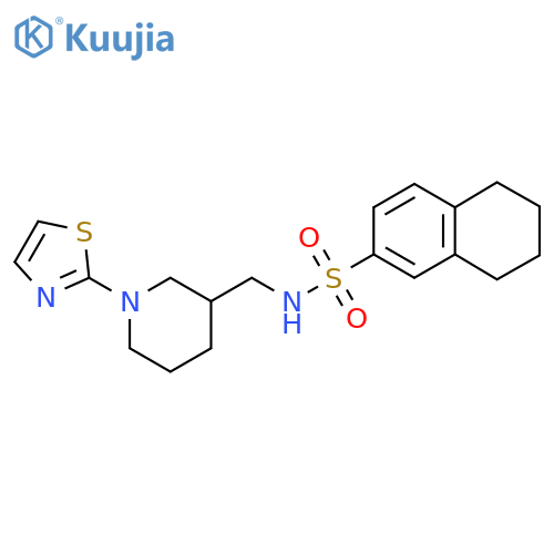 N-((1-(thiazol-2-yl)piperidin-3-yl)methyl)-5,6,7,8-tetrahydronaphthalene-2-sulfonamide structure