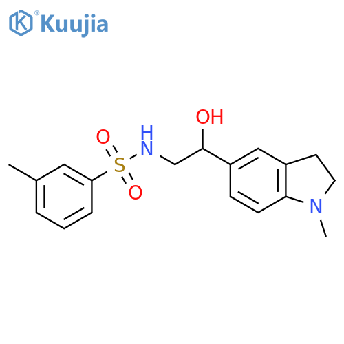 N-2-hydroxy-2-(1-methyl-2,3-dihydro-1H-indol-5-yl)ethyl-3-methylbenzene-1-sulfonamide structure