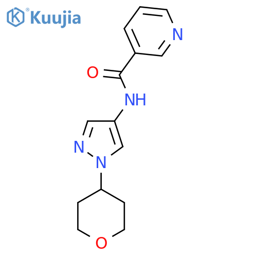 N-(1-(tetrahydro-2H-pyran-4-yl)-1H-pyrazol-4-yl)nicotinamide structure