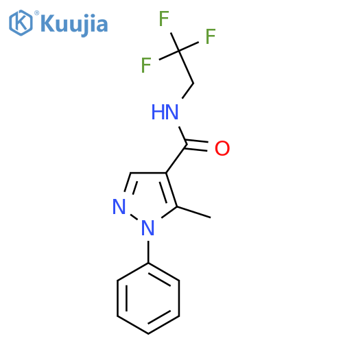 5-methyl-1-phenyl-N-(2,2,2-trifluoroethyl)-1H-pyrazole-4-carboxamide structure