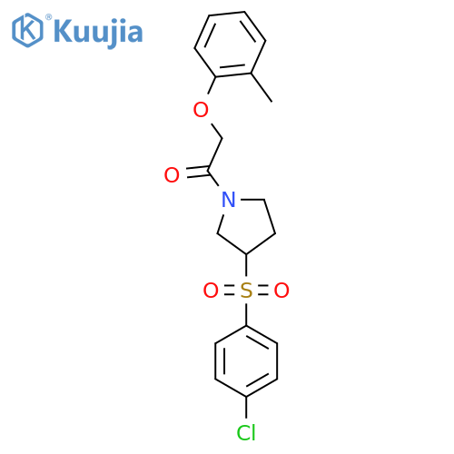 1-3-(4-chlorobenzenesulfonyl)pyrrolidin-1-yl-2-(2-methylphenoxy)ethan-1-one structure