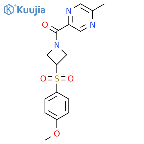 2-3-(4-methoxybenzenesulfonyl)azetidine-1-carbonyl-5-methylpyrazine structure