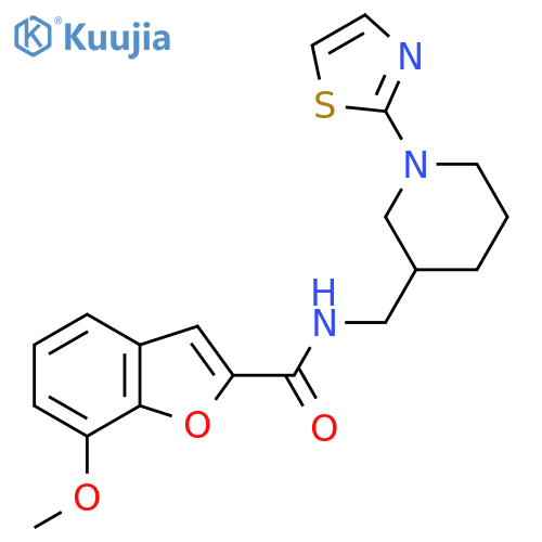 7-methoxy-N-((1-(thiazol-2-yl)piperidin-3-yl)methyl)benzofuran-2-carboxamide structure