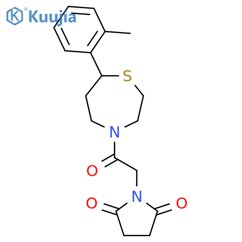 1-{2-[7-(2-methylphenyl)-1,4-thiazepan-4-yl]-2-oxoethyl}pyrrolidine-2,5-dione structure