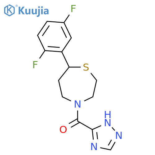 7-(2,5-difluorophenyl)-4-(1H-1,2,4-triazole-5-carbonyl)-1,4-thiazepane structure