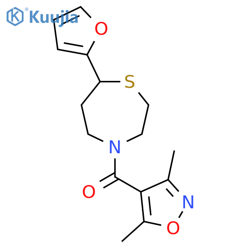 4-(3,5-dimethyl-1,2-oxazole-4-carbonyl)-7-(furan-2-yl)-1,4-thiazepane structure