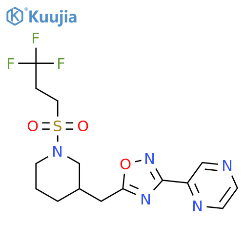 2-(5-{[1-(3,3,3-trifluoropropanesulfonyl)piperidin-3-yl]methyl}-1,2,4-oxadiazol-3-yl)pyrazine structure