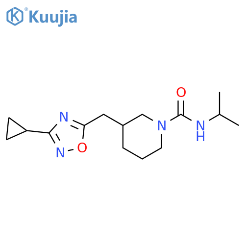 3-[(3-cyclopropyl-1,2,4-oxadiazol-5-yl)methyl]-N-(propan-2-yl)piperidine-1-carboxamide structure