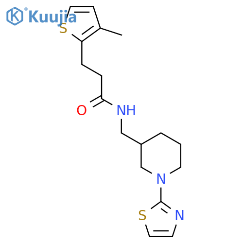 3-(3-methylthiophen-2-yl)-N-((1-(thiazol-2-yl)piperidin-3-yl)methyl)propanamide structure