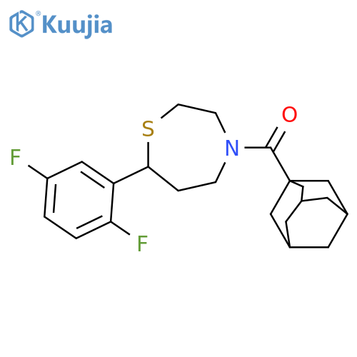 4-(adamantane-1-carbonyl)-7-(2,5-difluorophenyl)-1,4-thiazepane structure