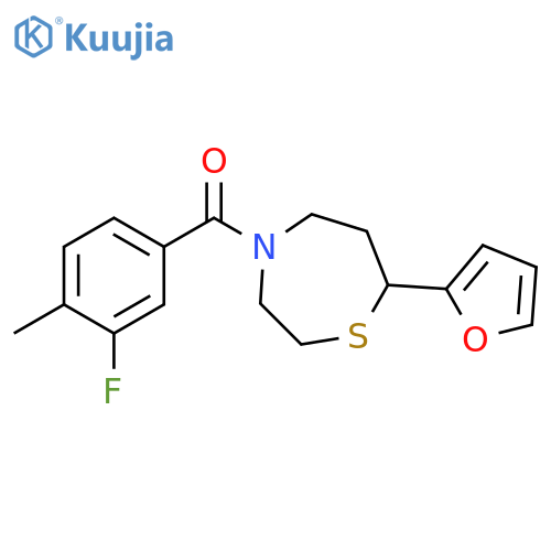 4-(3-fluoro-4-methylbenzoyl)-7-(furan-2-yl)-1,4-thiazepane structure