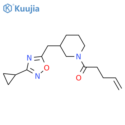 1-{3-[(3-cyclopropyl-1,2,4-oxadiazol-5-yl)methyl]piperidin-1-yl}pent-4-en-1-one structure