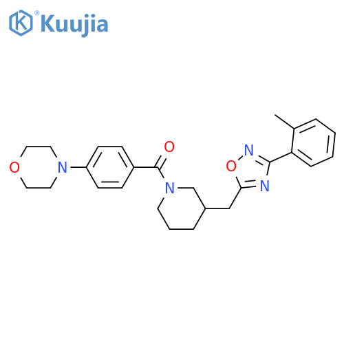 4-[4-(3-{[3-(2-methylphenyl)-1,2,4-oxadiazol-5-yl]methyl}piperidine-1-carbonyl)phenyl]morpholine structure