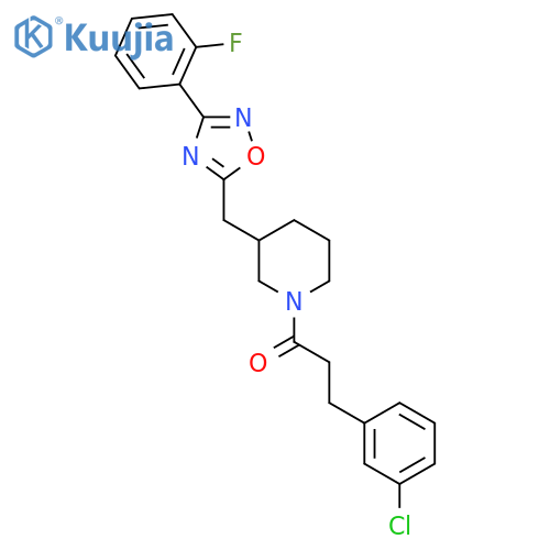 3-(3-chlorophenyl)-1-(3-{[3-(2-fluorophenyl)-1,2,4-oxadiazol-5-yl]methyl}piperidin-1-yl)propan-1-one structure