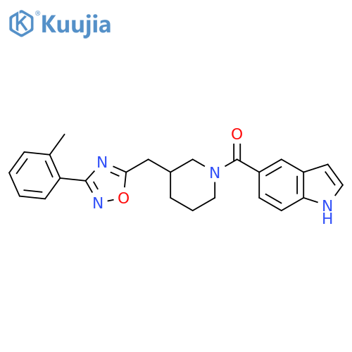 5-(3-{[3-(2-methylphenyl)-1,2,4-oxadiazol-5-yl]methyl}piperidine-1-carbonyl)-1H-indole structure