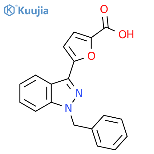 2-Furancarboxylic acid, 5-[1-(phenylmethyl)-1H-indazol-3-yl]- structure