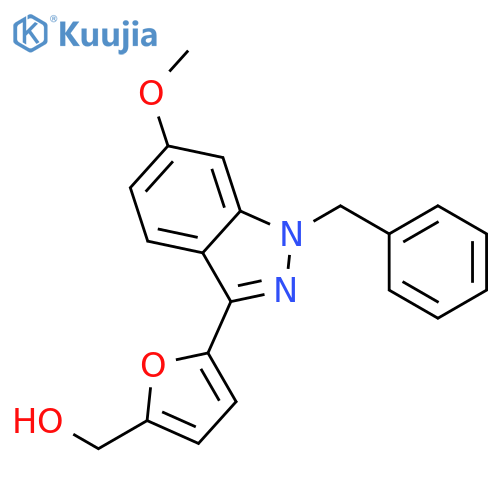 2-Furanmethanol, 5-[6-methoxy-1-(phenylmethyl)-1H-indazol-3-yl]- structure