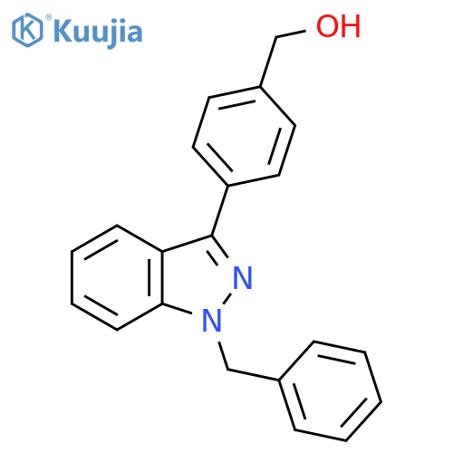 Benzenemethanol, 4-[1-(phenylmethyl)-1H-indazol-3-yl]- structure