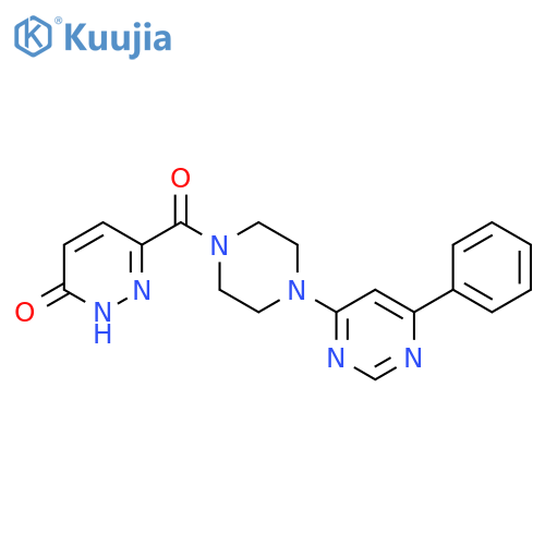 6-4-(6-phenylpyrimidin-4-yl)piperazine-1-carbonyl-2,3-dihydropyridazin-3-one structure