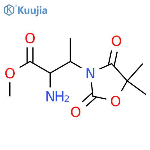 methyl 2-amino-3-(5,5-dimethyl-2,4-dioxooxazolidin-3-yl)butanoate structure