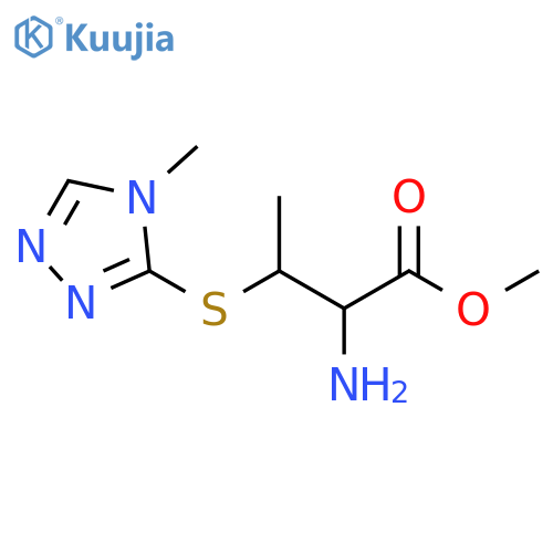 methyl 2-amino-3-((4-methyl-4H-1,2,4-triazol-3-yl)thio)butanoate structure