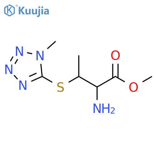 methyl 2-amino-3-((1-methyl-1H-tetrazol-5-yl)thio)butanoate structure