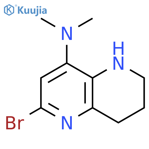 2-Bromo-N,N-dimethyl-5,6,7,8-tetrahydro-1,5-naphthyridin-4-amine structure
