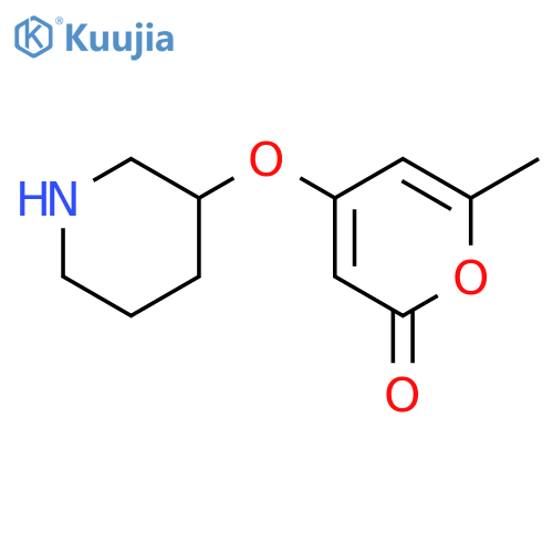6-methyl-4-(piperidin-3-yloxy)-2H-pyran-2-one structure