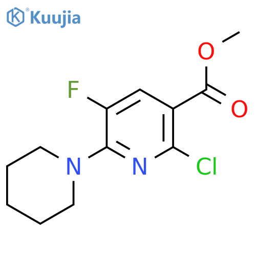 Methyl 2-Chloro-5-fluoro-6-piperidin-1-ylnicotinate structure