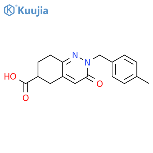 2-(4-Methyl-benzyl)-3-oxo-2,3,5,6,7,8-hexahydro-cinnoline-6-carboxylic acid structure