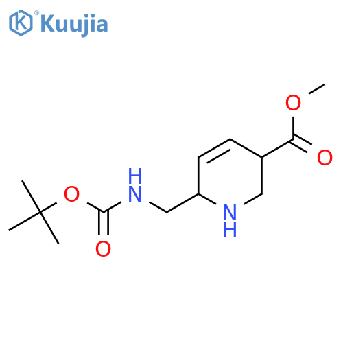 Methyl6-({[(tert-butoxy)carbonyl]amino}methyl)-1,2,3,6-tetrahydropyridine-3-carboxylate structure