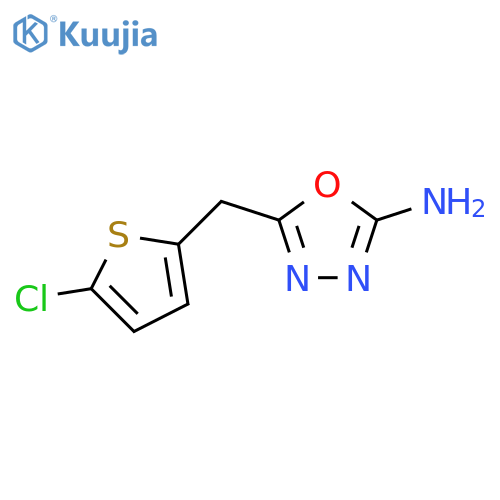 5-[(5-chlorothiophen-2-yl)methyl]-1,3,4-oxadiazol-2-amine structure