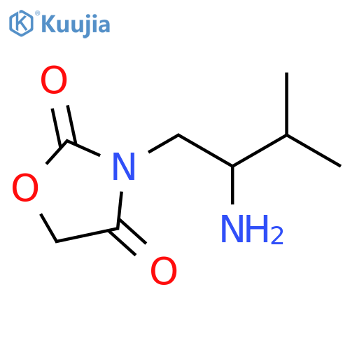 3-(2-amino-3-methylbutyl)-1,3-oxazolidine-2,4-dione structure