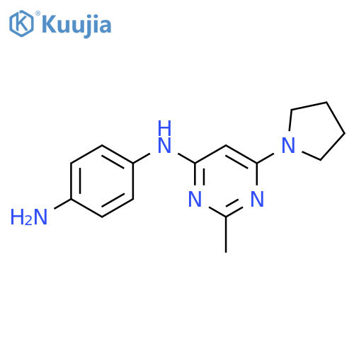 N1-[2-methyl-6-(pyrrolidin-1-yl)pyrimidin-4-yl]benzene-1,4-diamine structure