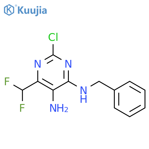 N4-benzyl-2-chloro-6-(difluoromethyl)pyrimidine-4,5-diamine structure