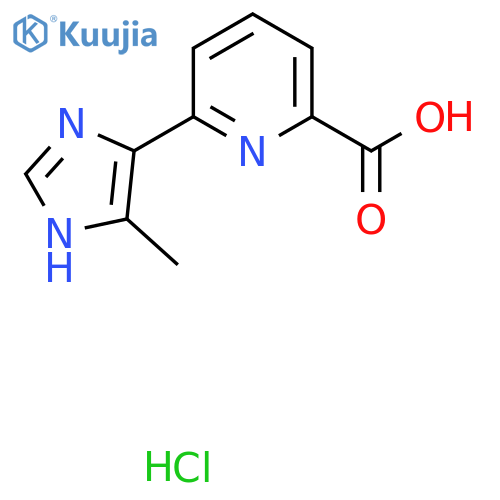 6-(4-methyl-1H-imidazol-5-yl)pyridine-2-carboxylic acid hydrochloride structure