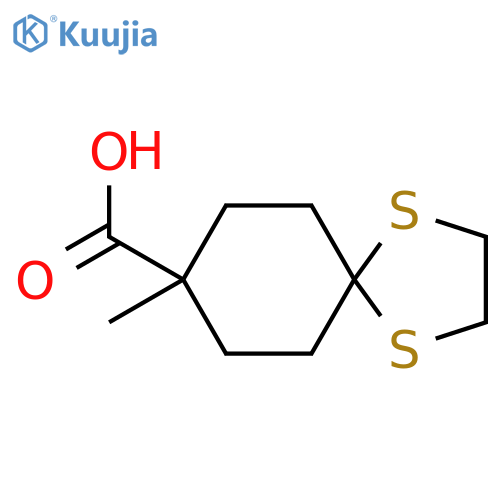 8-Methyl-1,4-dithiaspiro[4.5]decane-8-carboxylic acid structure