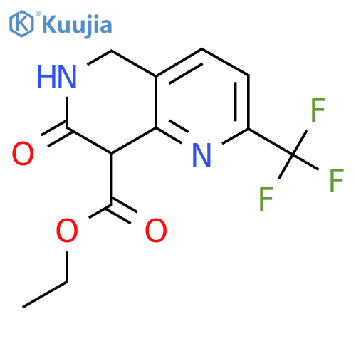 Ethyl 7-oxo-2-(trifluoromethyl)-5,6,7,8-tetrahydro-1,6-naphthyridine-8-carboxylate structure