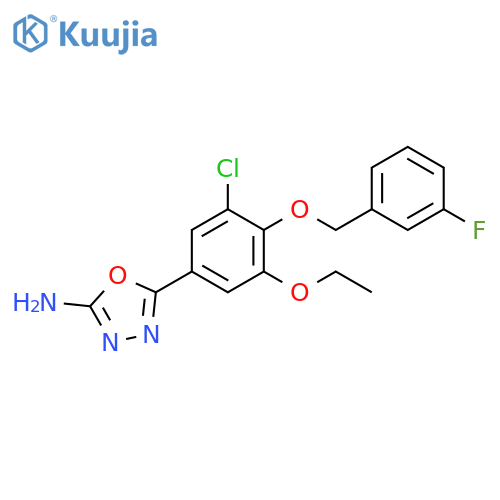 5-[3-Chloro-5-ethoxy-4-(3-fluoro-benzyloxy)-phenyl]-[1,3,4]oxadiazol-2-ylamine structure