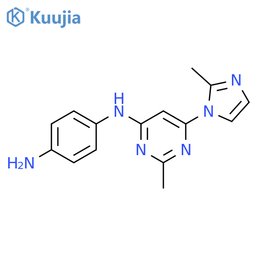N4-[2-methyl-6-(2-methylimidazol-1-yl)pyrimidin-4-yl]benzene-1,4-diamine structure