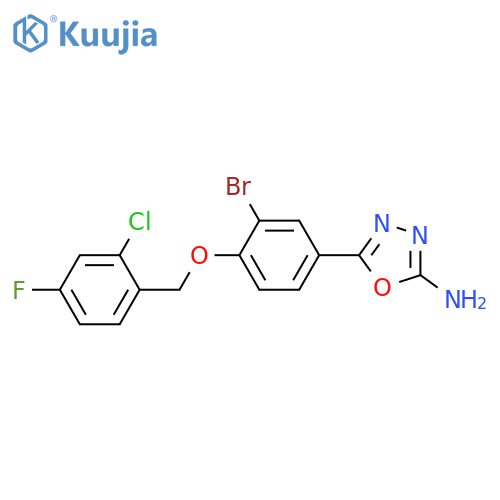 5-[3-Bromo-4-(2-chloro-4-fluoro-benzyloxy)-phenyl]-[1,3,4]oxadiazol-2-ylamine structure