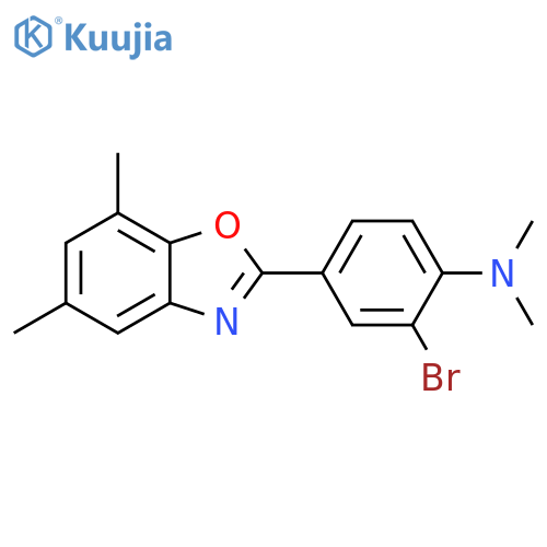 [2-Bromo-4-(5,7-dimethyl-benzooxazol-2-yl)-phenyl]-dimethyl-amine structure