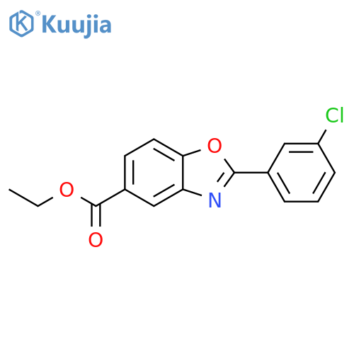 2-(3-Chloro-phenyl)-benzooxazole-5-carboxylic acid ethyl ester structure