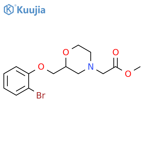 [2-(2-Bromo-phenoxymethyl)-morpholin-4-yl]-acetic acid methyl ester structure